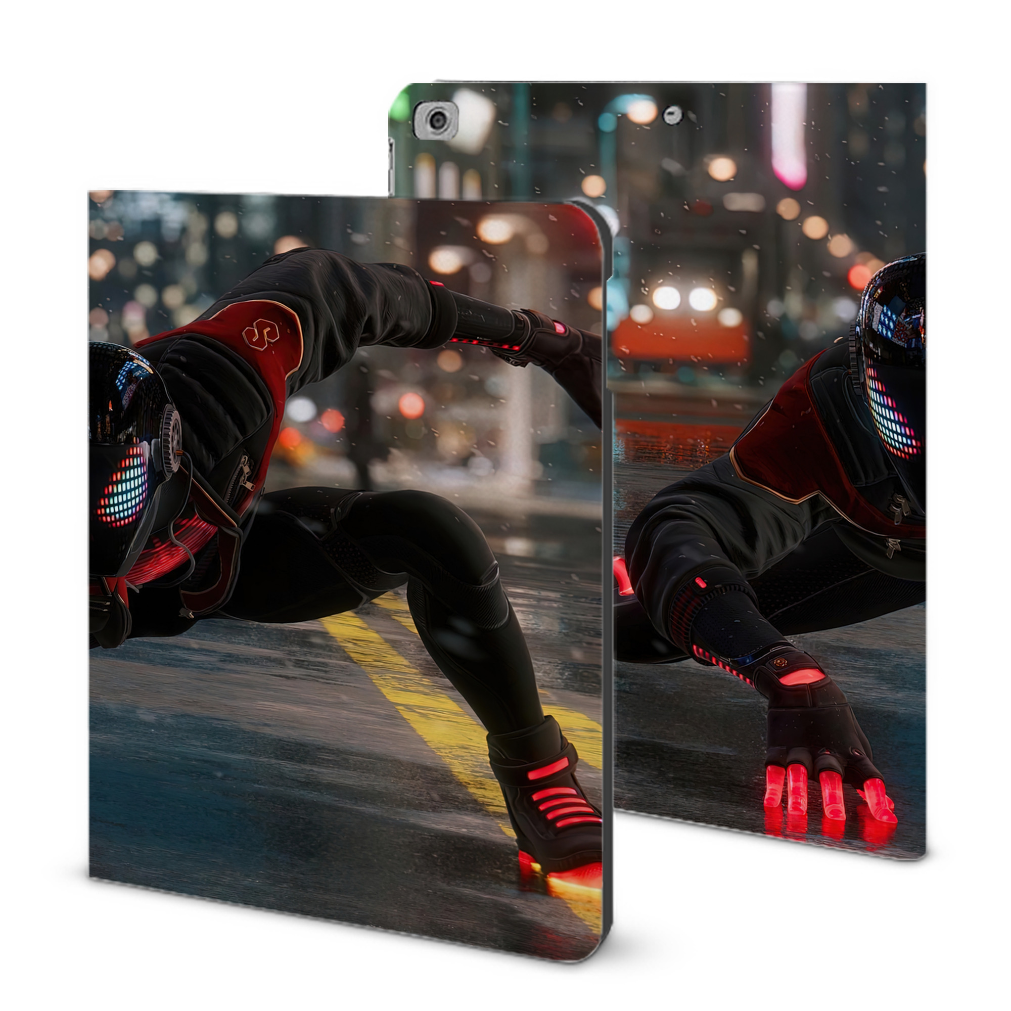 （画像用） Spider Man スパイダーマン IPad ケース ブック型 PUレザー TPU 耐衝撃 軽量 薄型 ペン収納なし 全面保護 IPad 各モデル対応